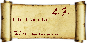Lihi Fiametta névjegykártya